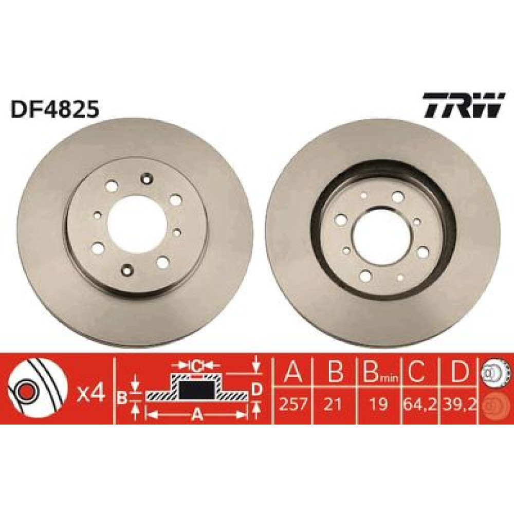 Диск гальмівний TRW df4825