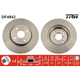 Диск гальмівний trw df4842