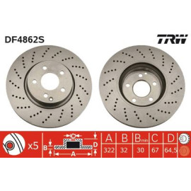 Гальмівний диск trw df4862s