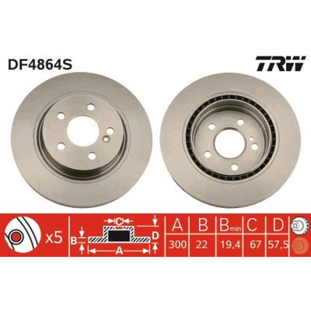 Диск тормозной TRW df4864s