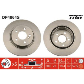 Диск тормозной TRW df4864s