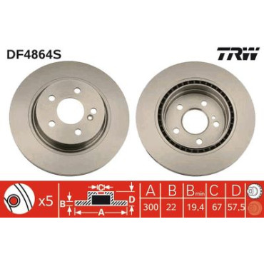 Диск гальмівний TRW df4864s