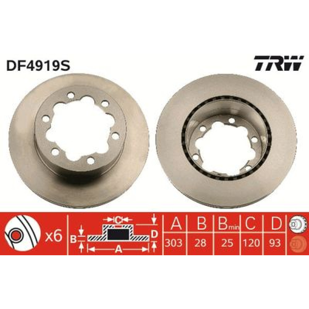 Диск гальмівний TRW df4919s