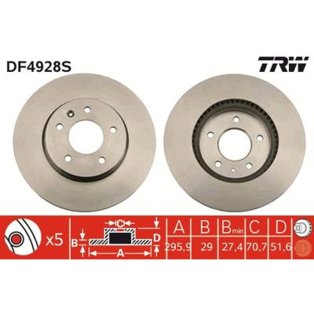 Гальмівний диск trw df4928s