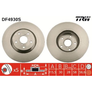Тормозной диск TRW df4930s