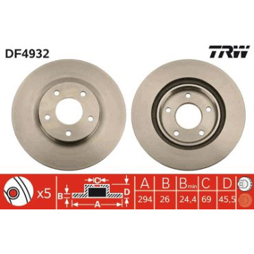 Диск тормозной TRW df4932