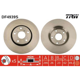 TRW df4939s Гальмівний диск передній TRW df4939s