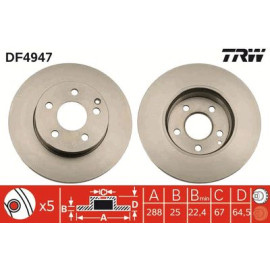 Диск гальмівний TRW df4947