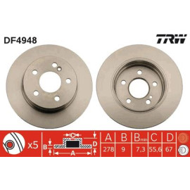 TRW df4948 Диск гальмівний TRW df4948
