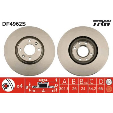 Диск тормозной TRW df4962s