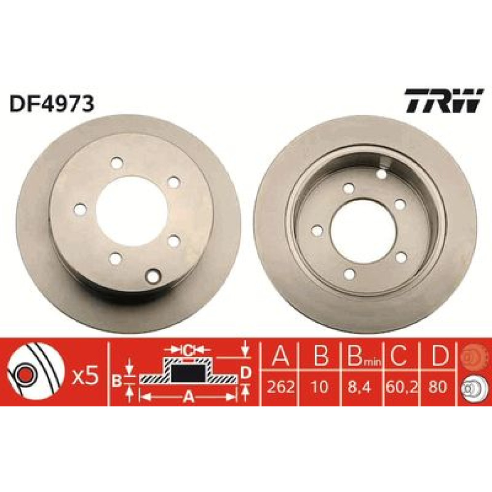 Тормозной диск задний TRW df4973