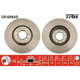 Гальмівний диск передній TRW df4984s