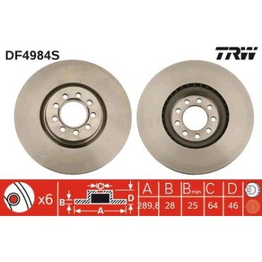 Тормозной диск передний TRW df4984s