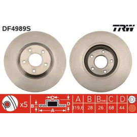 Диск гальмівний TRW df4989s