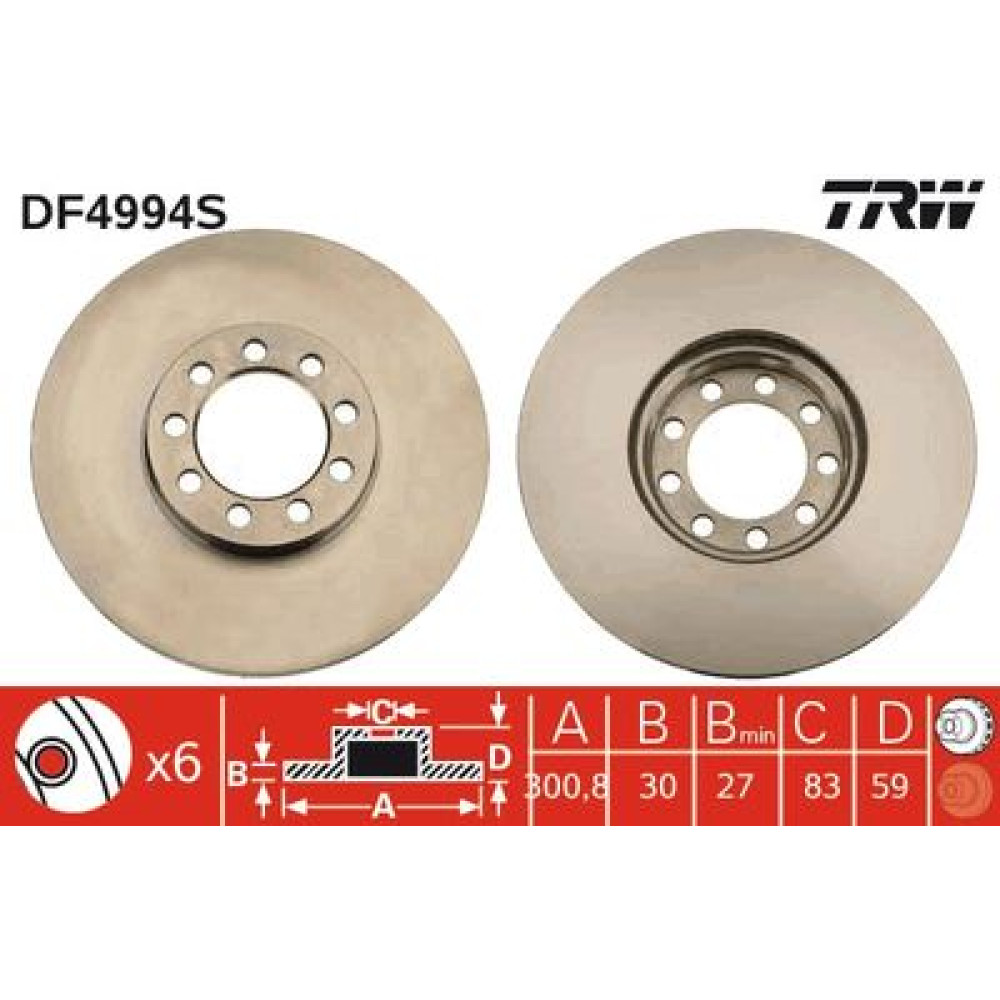 Гальмівний диск TRW df4994s
