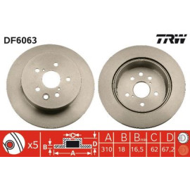 TRW df6063 Диск тормозной TRW df6063