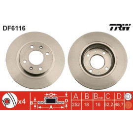 Диск тормозной TRW df6116
