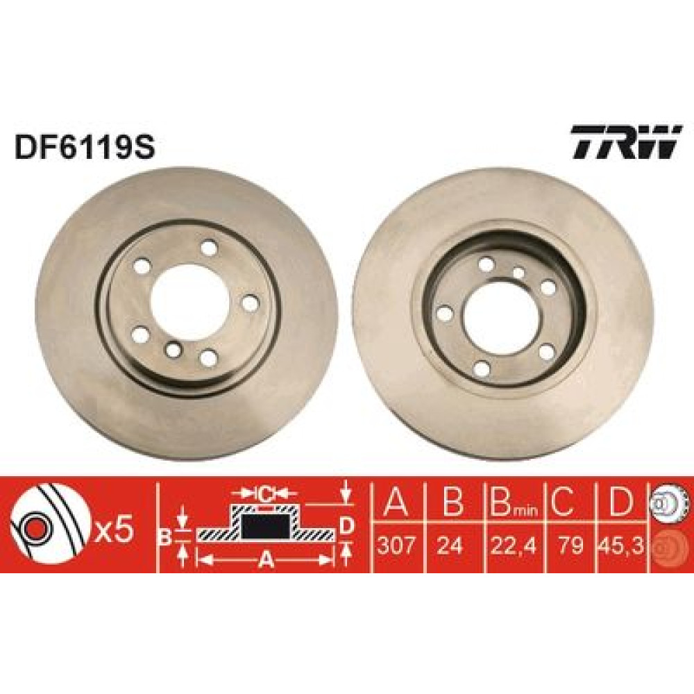 Диск гальмівний TRW df6119s
