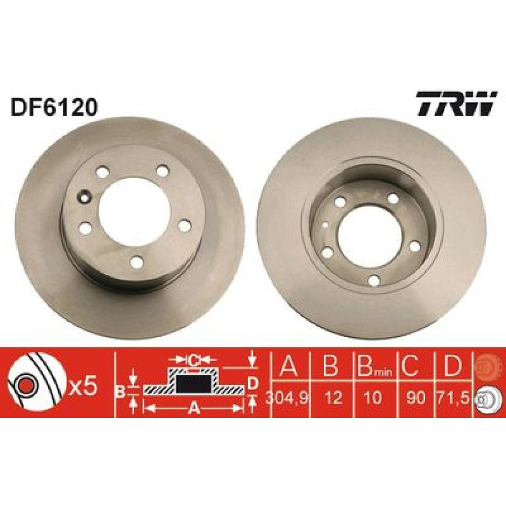 Гальмівний диск trw df6120
