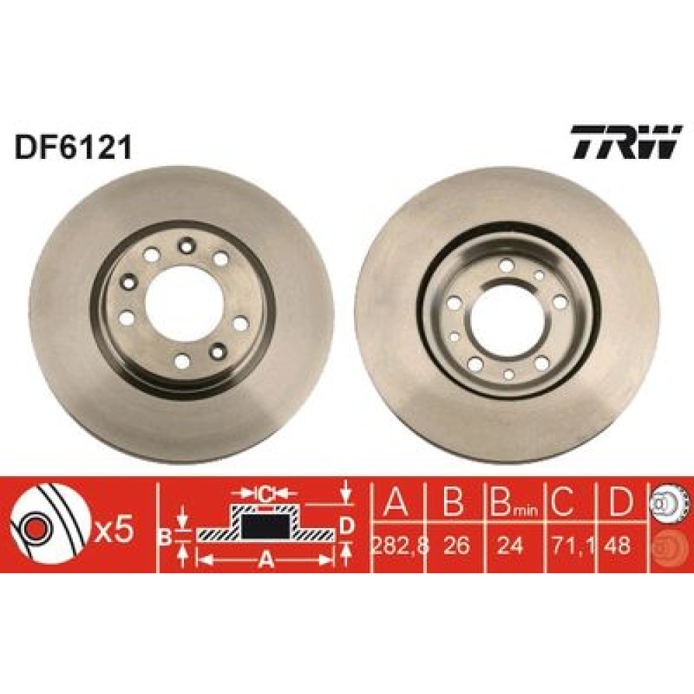 Гальмівний диск передній TRW df6121