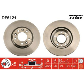 TRW df6121 Тормозной диск передний TRW df6121