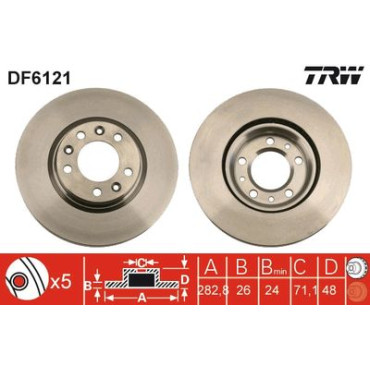 Гальмівний диск передній TRW df6121