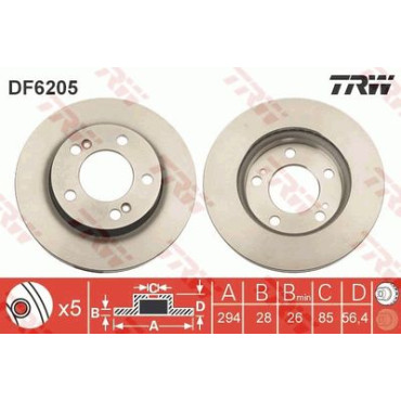 Гальмівний диск передній TRW df6205