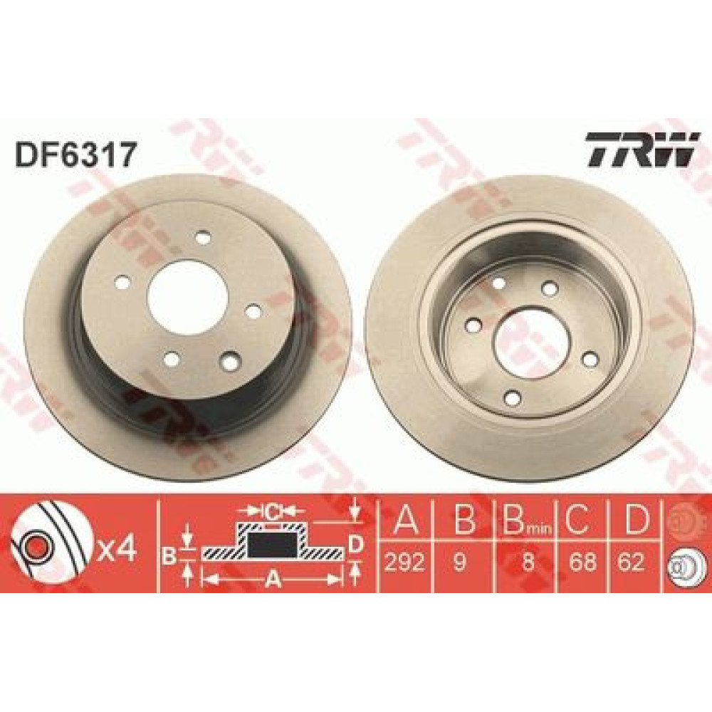 Диск тормозной TRW df6317