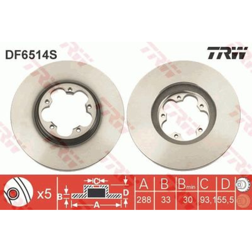 Диск тормозной TRW df6514s