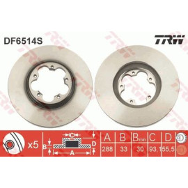 Диск тормозной TRW df6514s