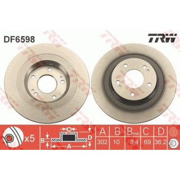 Диск тормозной TRW df6598