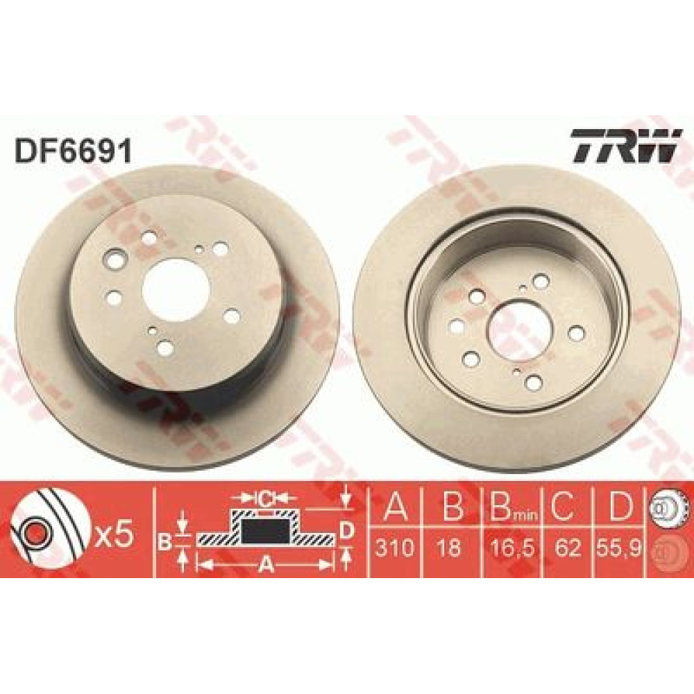 Диск тормозной TRW df6691