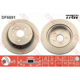 Диск тормозной TRW df6691