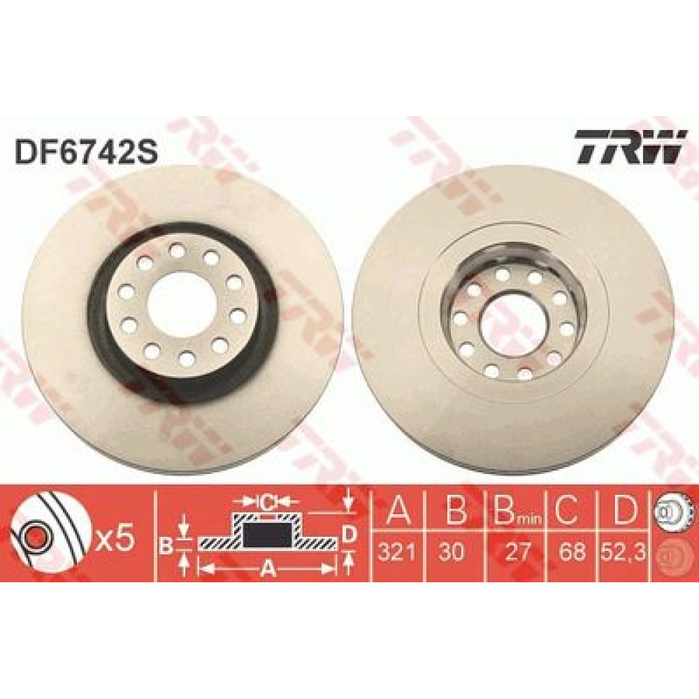 Диск гальмівний TRW df6742s