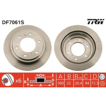 Гальмівний диск задній TRW df7061s