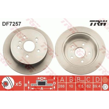 Гальмівний диск задній TRW df7257
