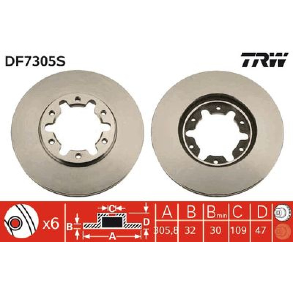 Диск гальмівний TRW df7305s