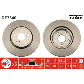 TRW df7340 Гальмівний диск TRW df7340