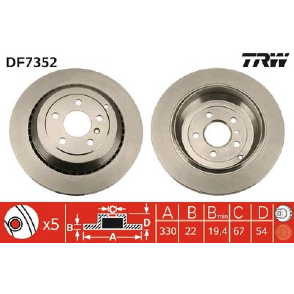 Диск тормозной TRW df7352