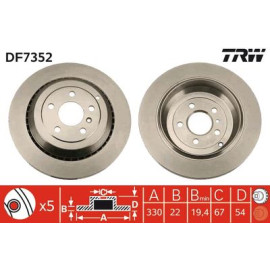 TRW df7352 Диск гальмівний TRW df7352