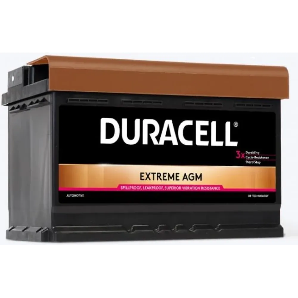 Автомобільний акумулятор Extreme AGM Start-Stop 70Ah 720A R+ DURACELL de70agm