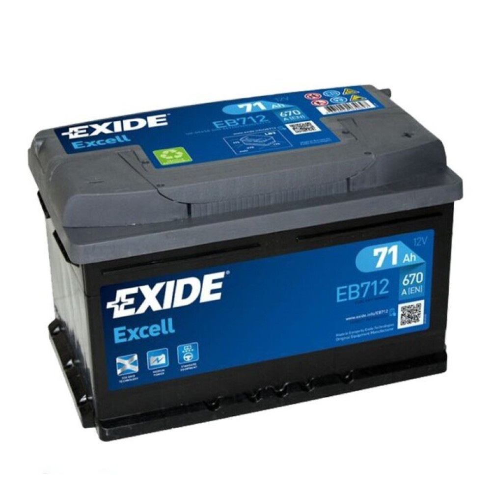 Аккумулятор 12V/71Ah/670A EXIDE eb712