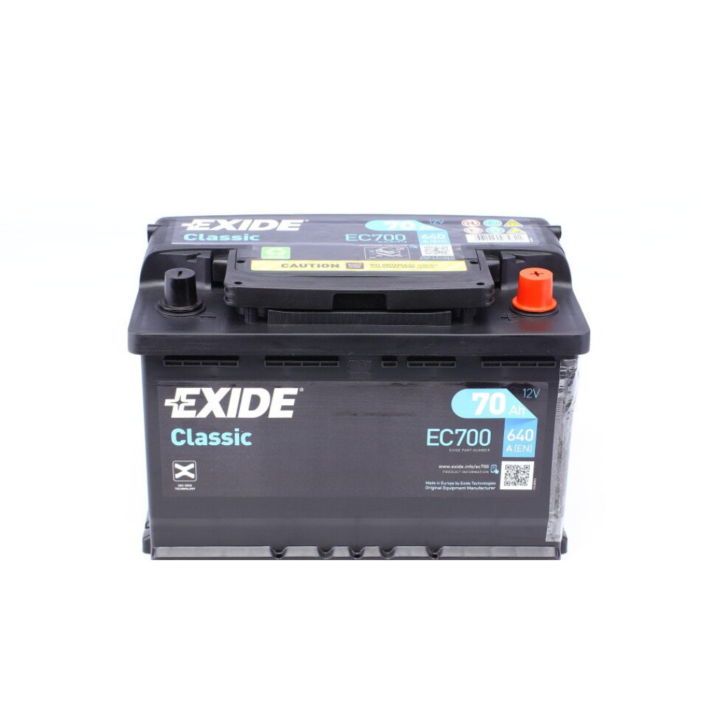 Аккумулятор 12V/70Ah/640A EXIDE ec700