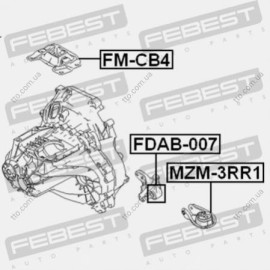 Сайлентблок опори трансмісії Febest fdab007