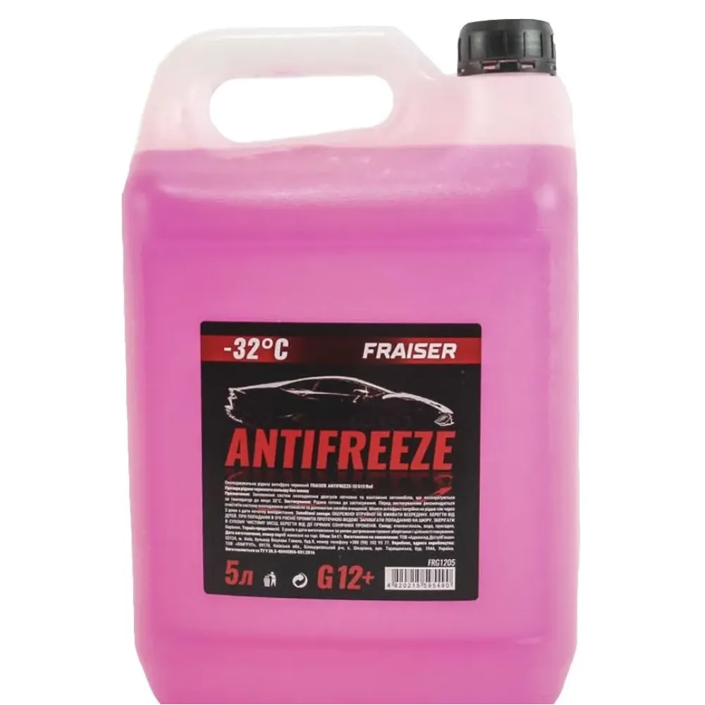 Антифриз G12+ (красный) -32°C готовый (5L) FRAISER frg1205