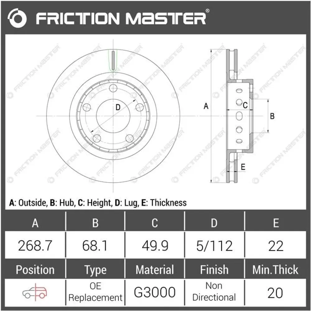 Тормозные диски FRICTION MASTER r1505