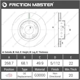 Тормозные диски FRICTION MASTER r1505