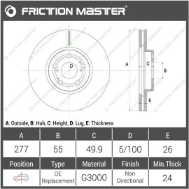 Тормозные диски FRICTION MASTER r1603