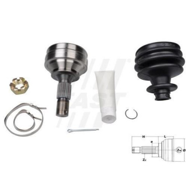 ШРУС колесный 25/34 шлица FAST ft25089k