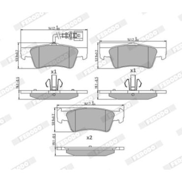 Комплект тормозных колодок из 4 шт. дисков Ferodo fvr1647